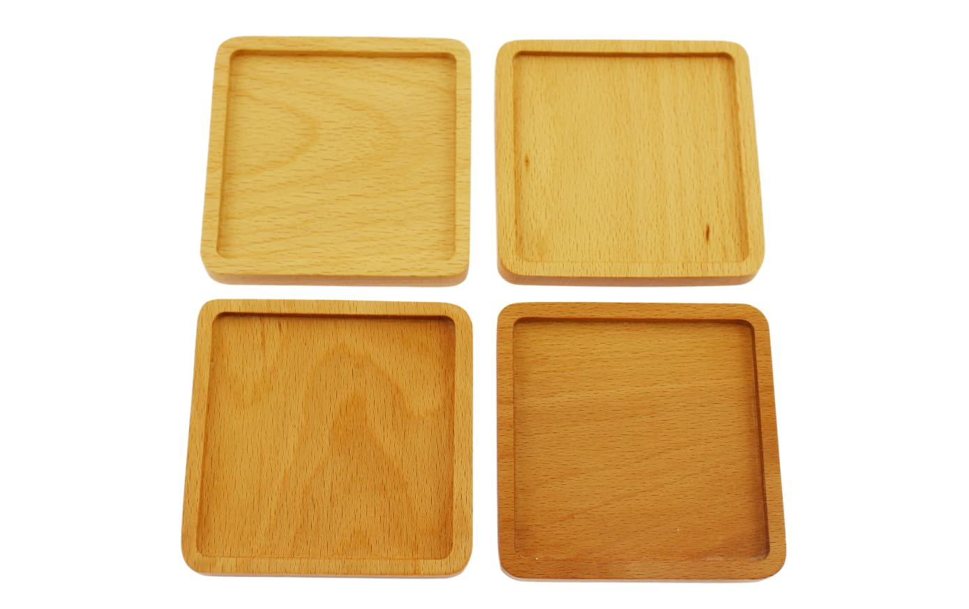 

speed mao natural wood square set of 4 coasters,
