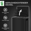 50L Dual Compartment Stainless Steel Bin, with Deodoriser Holders - Black