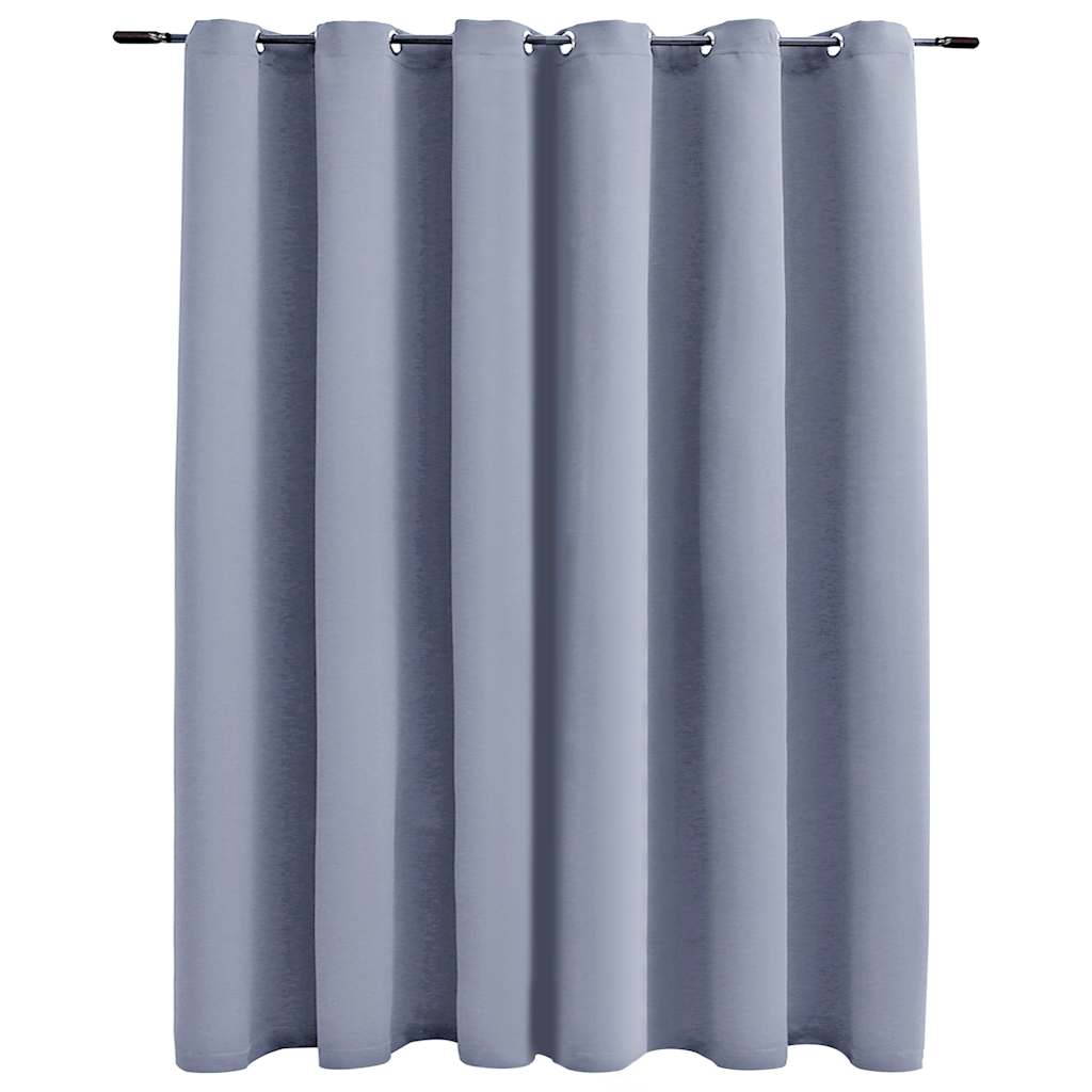 Blackout Curtain with Metal Grommets Gray 290 x 245 cm
