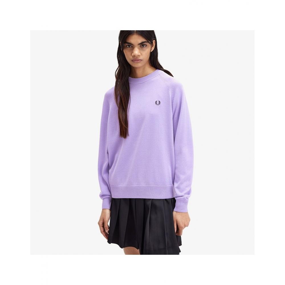 Fred Perry Crewneck Merino Wool Knit   Violet Afpf2432117 X19