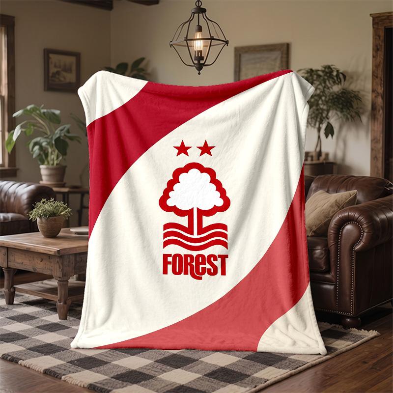 Coperta in Flanella con Stampa Calcio Nottingham Forest Morbida Calda Coperta da Divano Letto per Casa Ufficio Camera da Letto