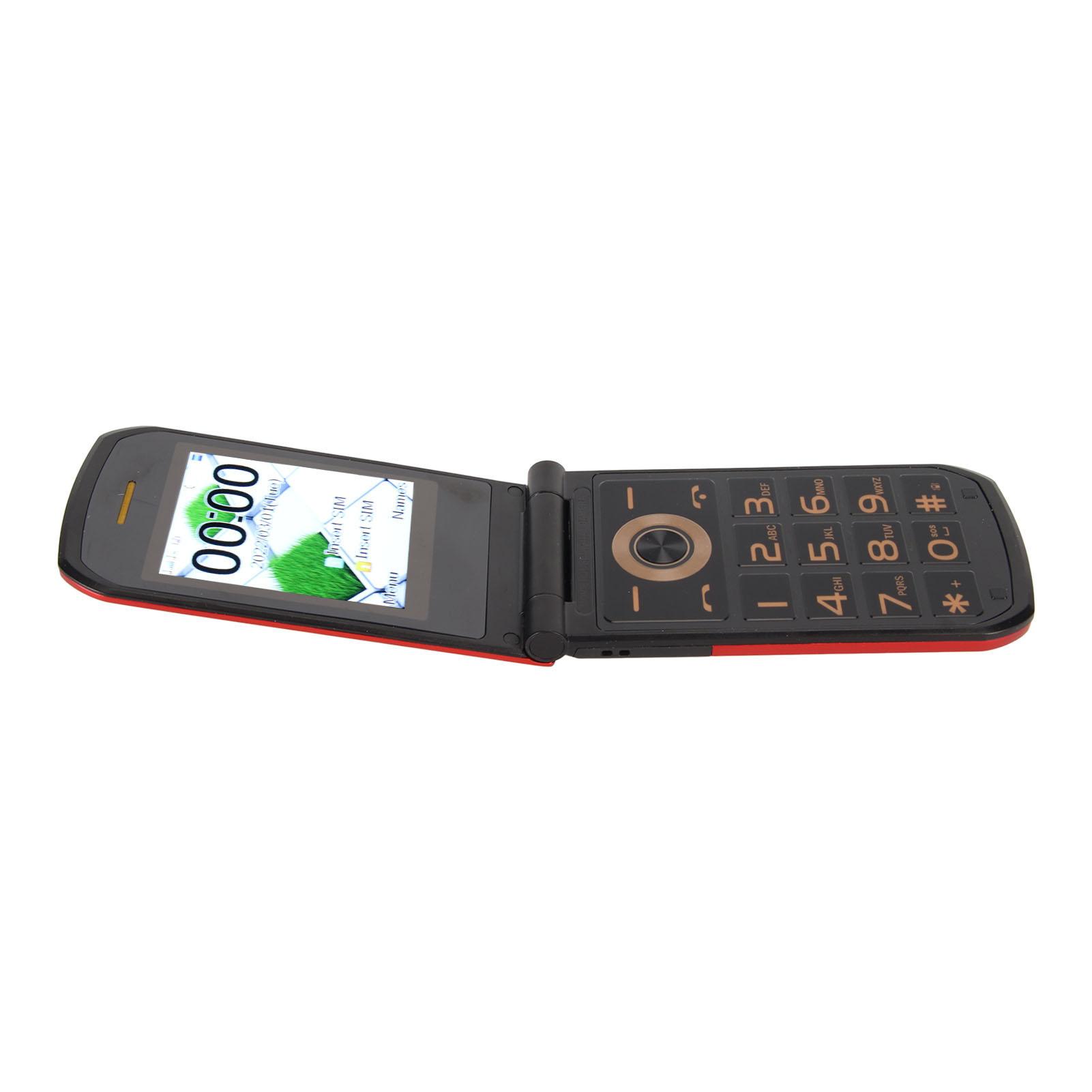 

G9000 Flip Phone Unlocked GSM Dual SIM Mobile Phone 4800mAh 100‑240V 2G Flip Phone for Seniors Red EU червоний