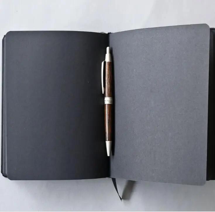 Planet Graffiti Black Cardbook Minimalist Hardcover Black Inner Page Notebook Diary Book Korean Handbooks Stationery Gift