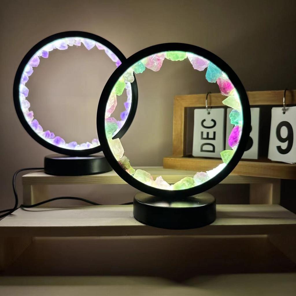 Crystal Crafts Natural Crystal Night Light Crystal Round Light Home Desktop Decoration Christmas Gift