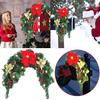 AEE4-Christmas Mailbox With Lights Berry Red Flowers Clusters Pine Cones, Mailbox Christmas Outdoor, Christmas Mailbox Decor