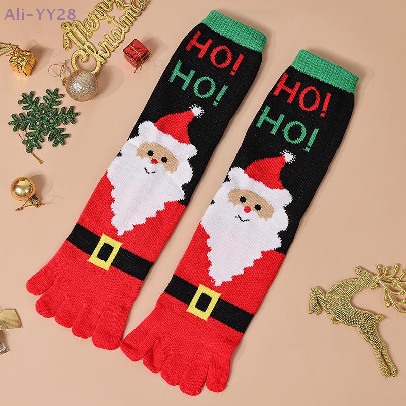 {YY28} Novelty Christmas Toe Socks Cartoon Funny Split Toe Socks Cotton Warm Sweat Absorbing Stockings Holiday Gift
