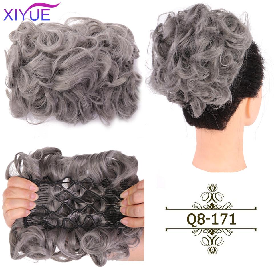 LARGE Comb Clip In Curly Hair Extension Synthetic Hair Pieces Chignon Women Updo Cover Hairpiece Extension Hair Bun