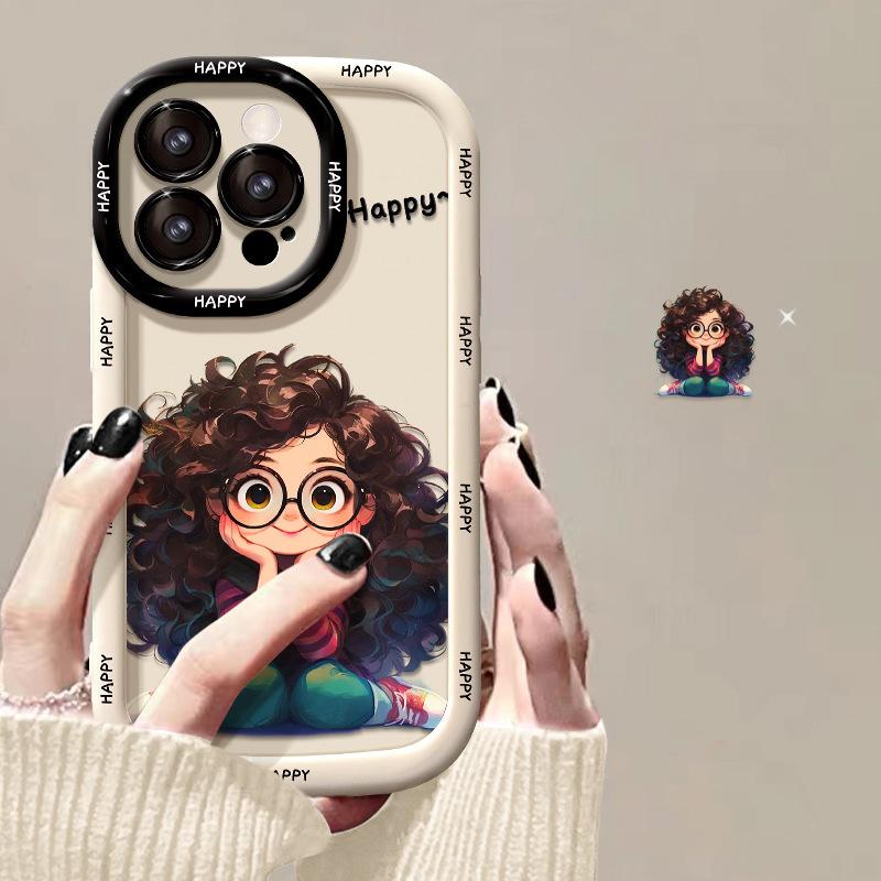 Silicone Cartoon Girl Phone Case For iPhone 11 Funda iPhone 13 14 15 12 16 Pro Max XR X Xs 7 8 Plus 6 SE 15pro 13pro 16pro Cover
