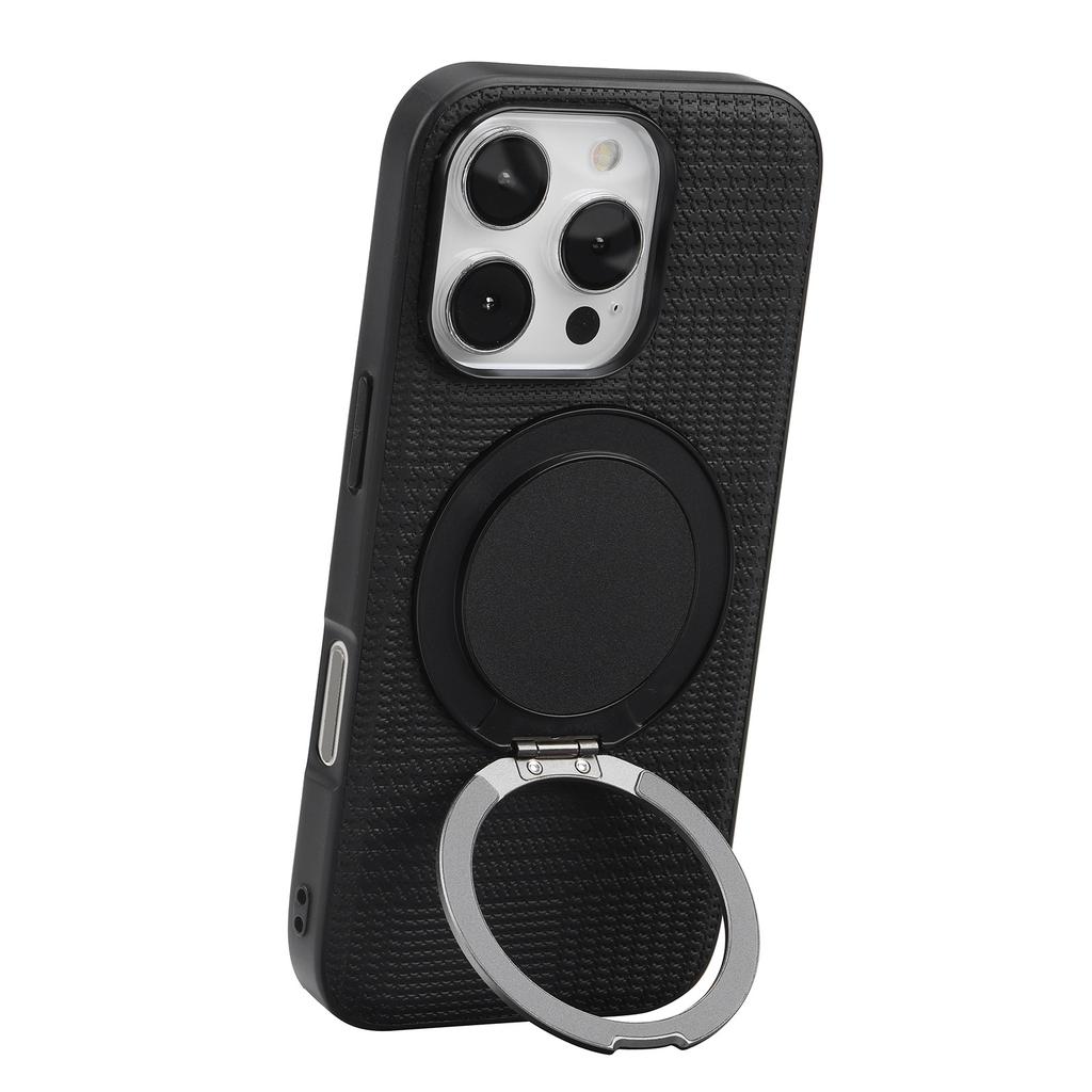 VILI D-THS Series for iPhone 16 Pro Max Magnetic Case Ring Kickstand PC TPU Phone Back Cover with Strap