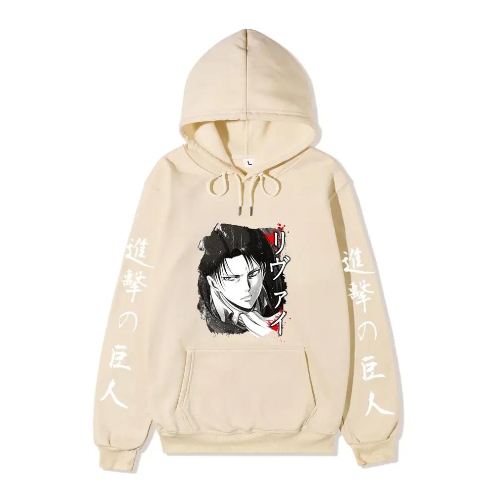 Anime Attack on Titan AOT Merch Ackerman Levi Scout Regiment Printed Hoodies Autumn Winter Sweatshirts Pullovers