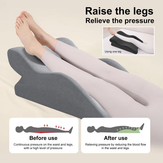 Couples Pillow Wavy Wedge Pillow for Chest Back Relief Memory Foam Butt Cushion Ergonomic Posture Support Multi-Functional Bed Pillow for Sitting And