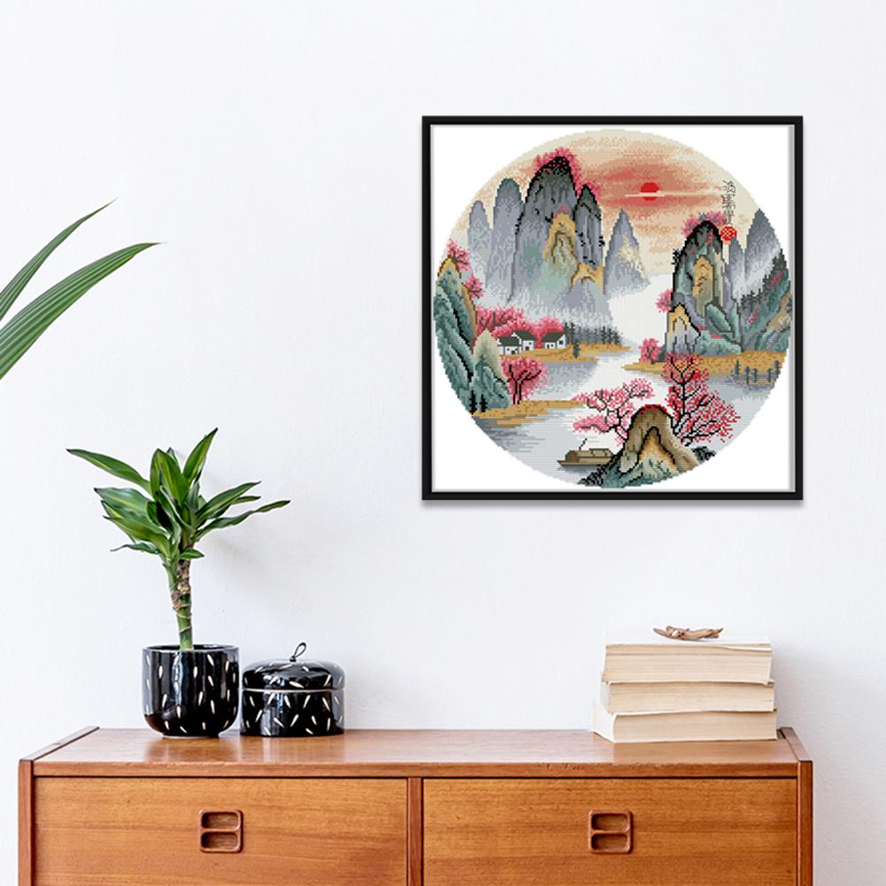 WELIWE Kreuzstich Set Für Erwachsene - Vorgedruckt 11CT 40x50cm - DIY Stickbild Mit Blumen