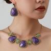 Retro European Geometric Necklace & Earring Set - Ethnic Style