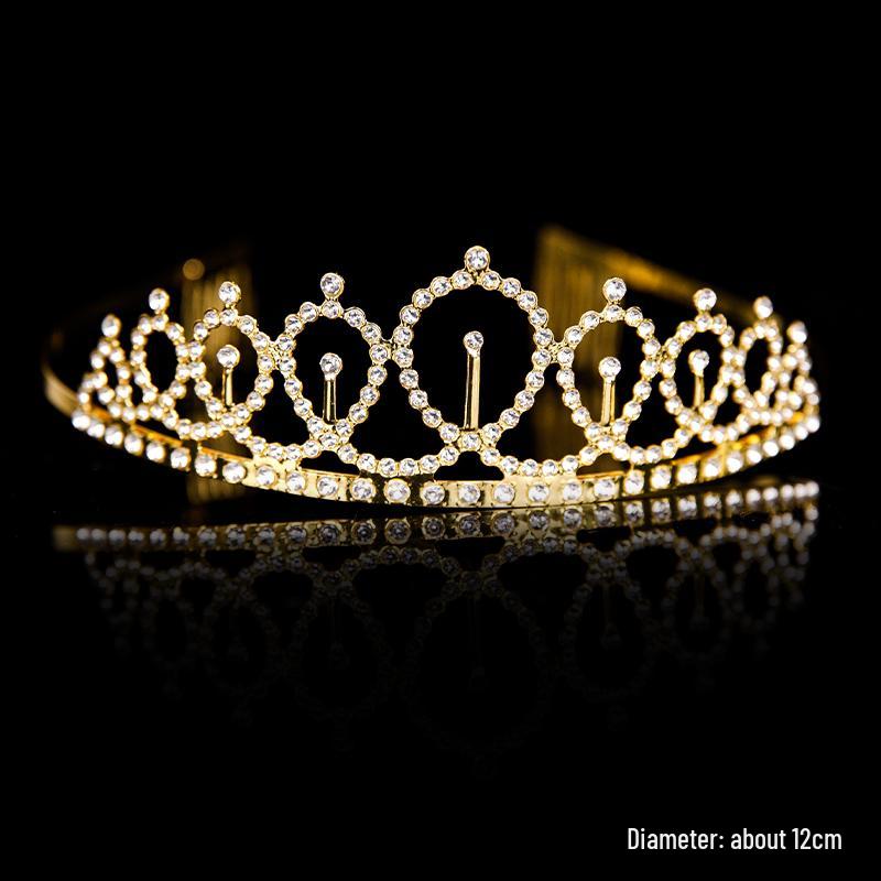 Children's Pearl Crystal Tiara Headband - Birthday Crown Cake Decoration and Adult Hair Accessory