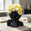 Gesicht Körper Kunst Make-up Pinselhalter Schreibtisch Aufbewahrungs-Organizer Badezimmer Kosmetik Aufbewahrungsbox Halbgesichts Porträt Kunst Vase Dekor