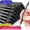 Black Double-Ended Waterproof Marker for Art: Quick-Drying, Non-Smudging, Non-Fading