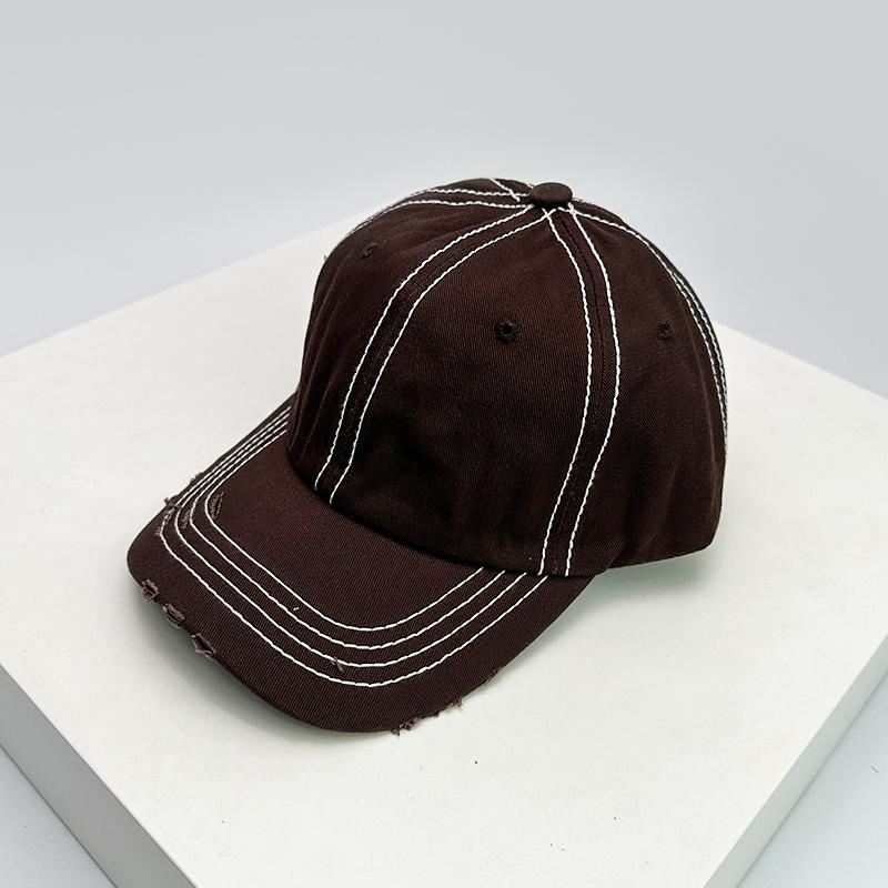 New Unisex Solid Distress Retro Baseball Hats Breathable Street Sunshade Simple Peaked Cap Versatile Fashion Casual Broken Style