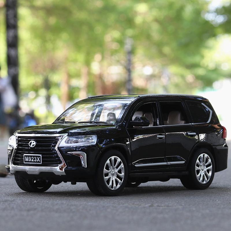 1/24 skala Lexus LX570 odlany model samochodu zabawka, wycofać pojazd zabawkowy z dźwiękiem i światłem dla dzieci maluch chłopcy dziewczęta kolekcja prezentów