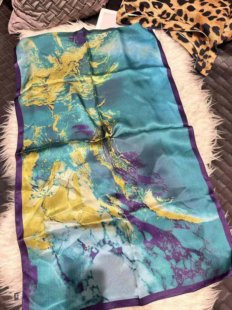 BYSIFA|New Blue Yellow Silk Scarf Printed Winter Elegant Tree Design Long Scarves Shawls Fashion Brand Head Neck Scarves Capes