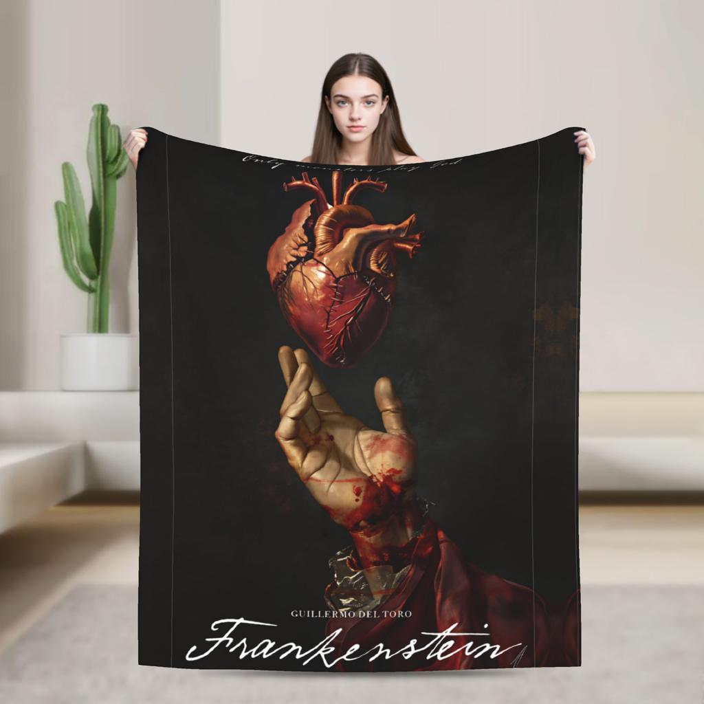 Frankenstein Movie 2025 (1) Flannel Blanket  Warm Throw Blanket for Couch Chair Decorative Fluffy Bedspread Sofa Bed Cover