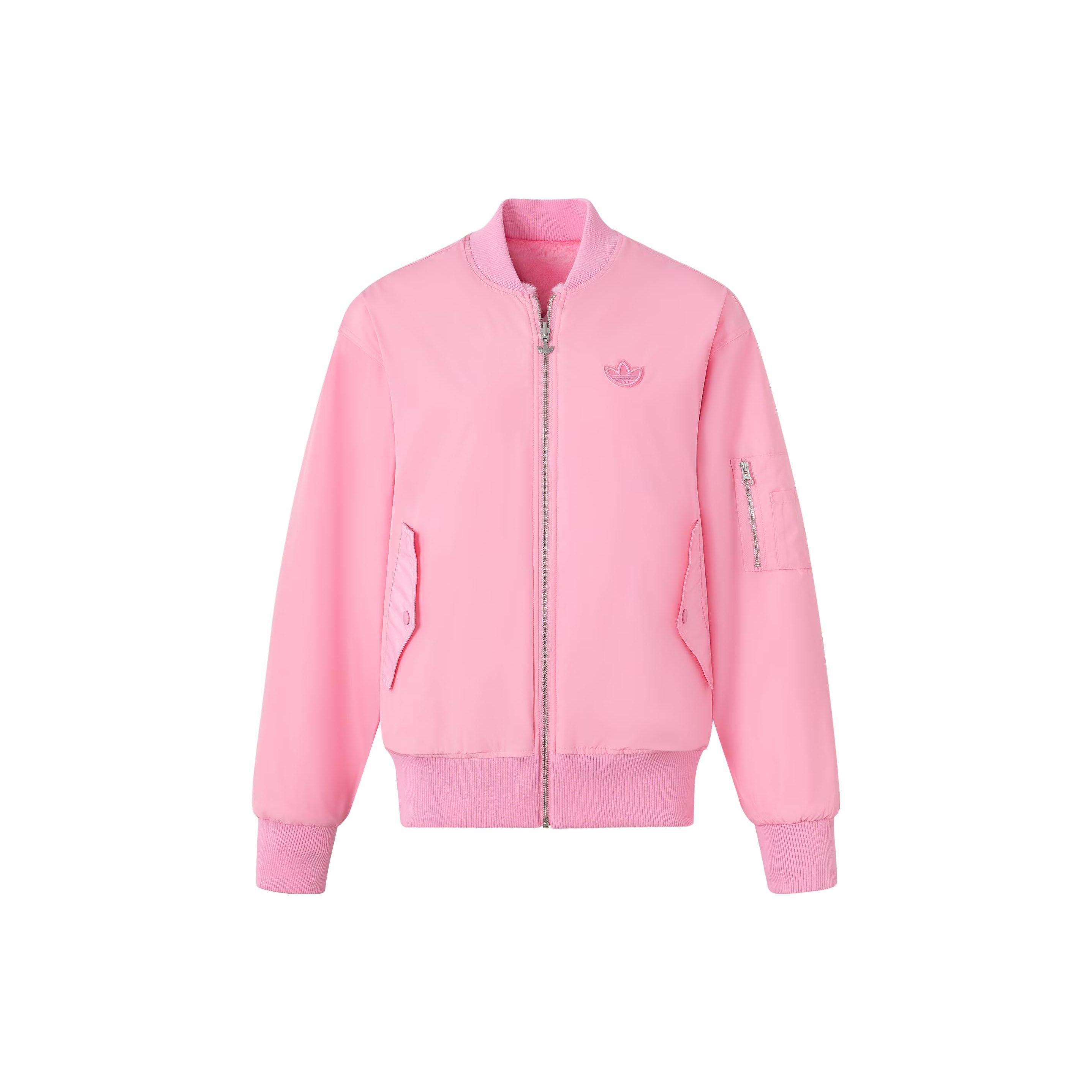 

adidas Originals Unisex Reversible Fur Bomber Jacket Pink JE6122 XS
