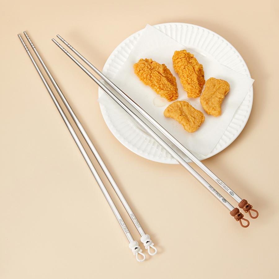 Baguettes Frites Suspendues Anti-brûlure Acier Inoxydable 316 Baguettes Longues Résistance Haute Température Antidérapantes Baguettes à Sushi