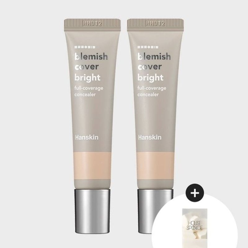 

Blemish Cover Concealer 12g x 2 (Bright/Natural/Light) + House Sponge 20-piece set Natural