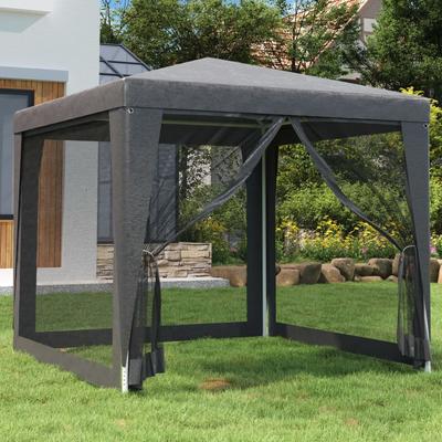 Vidaxl Tent With 4 Mesh Walls, Anthracite, 2.5X2.5 M, Hdpe