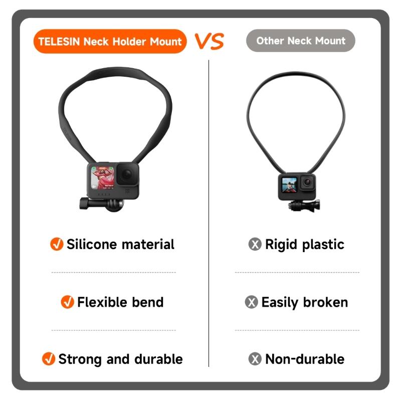 POV Neck Hold Mount Chest Mount for 11 10 9 8 7 6 5 Insta360 Action Silicone Action Camera Accessories