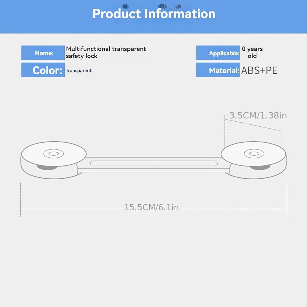 5 Stück Transparente Kindersicherheitsschlösser - Schrank-, Schubladen-, Kühlschrank- & Türschlösser, Einfach zu installieren, Sicher & Stilvoll für Haushalte mit Kindern