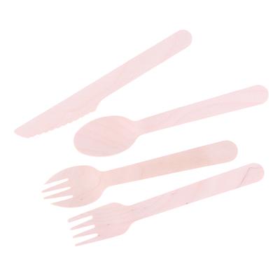 100 Pcs Disposable Wooden Cutlery Forks/Spoons/Cutters Knife Party Supplies Kitchen Utensil Dessert Tableware Packing Set