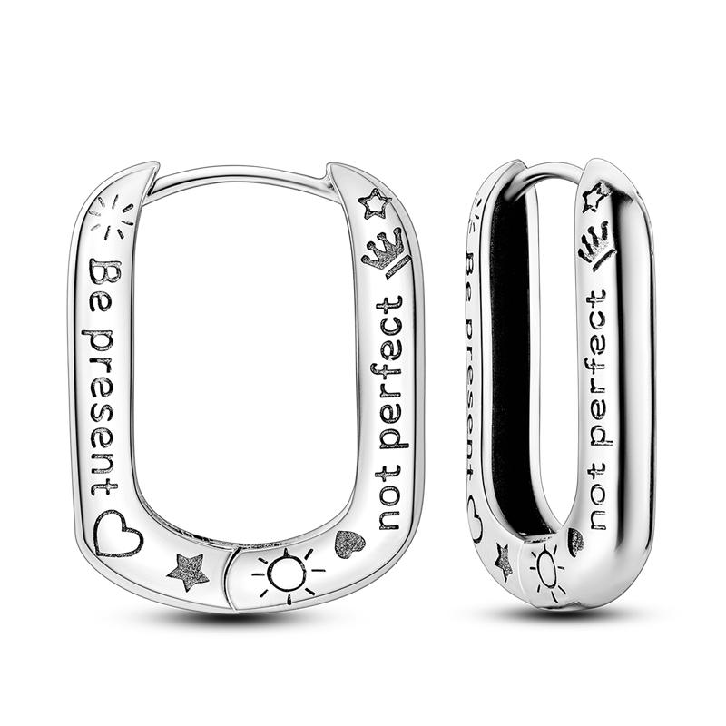 925 Sterling Silver Simple Gold U-shaped Earrings Jewelry Versatile Hoop Earrings for Women Jewelry Fine Birthday Party Gifts