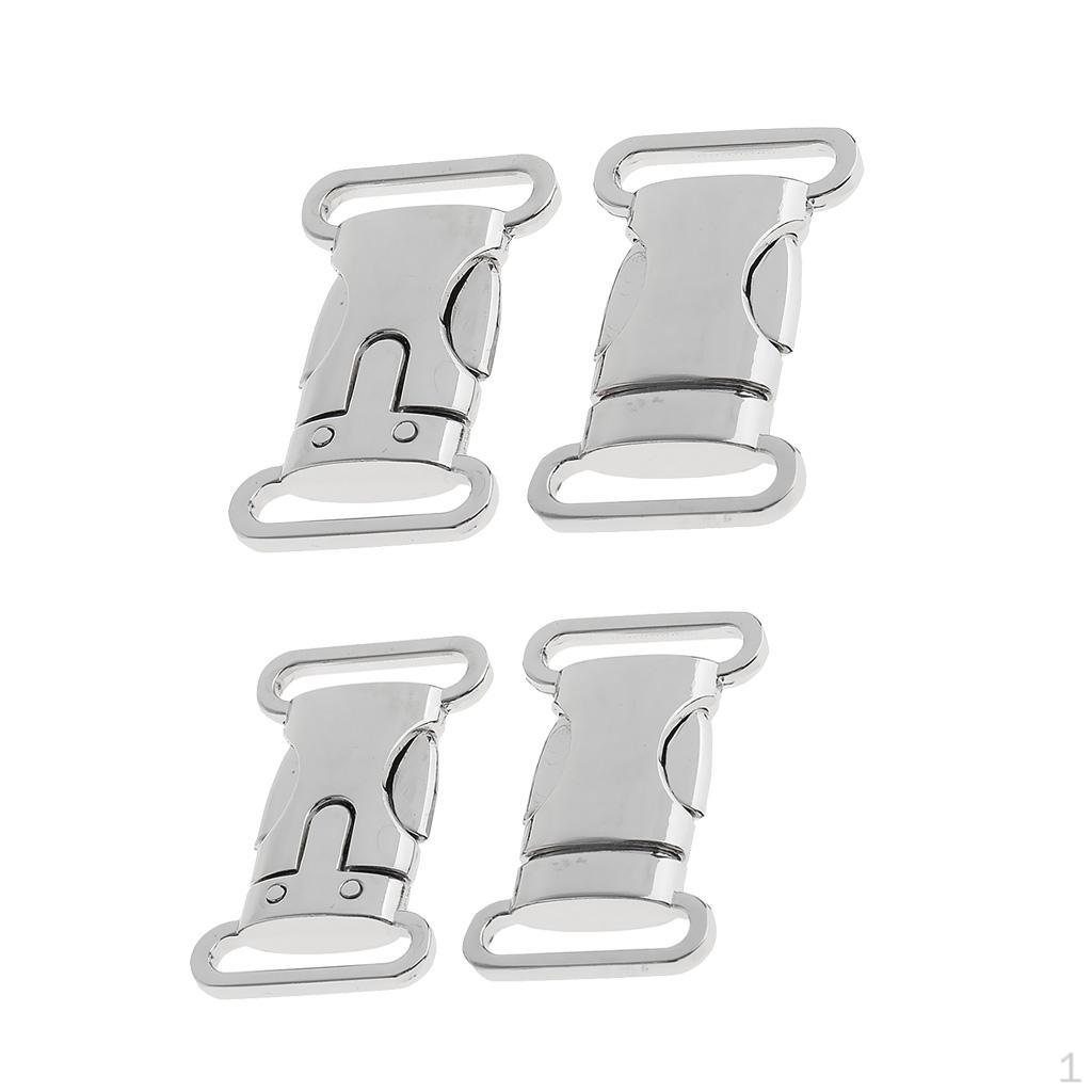 

2 пары металлических пряжек-фастексов для ошейников для собак, багажных ремней, размеры