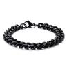 Kalen 11mm Dubai Gold Color Link Bracelet Men 20cm Black Cuban Chain Stainless Steel Jewelry