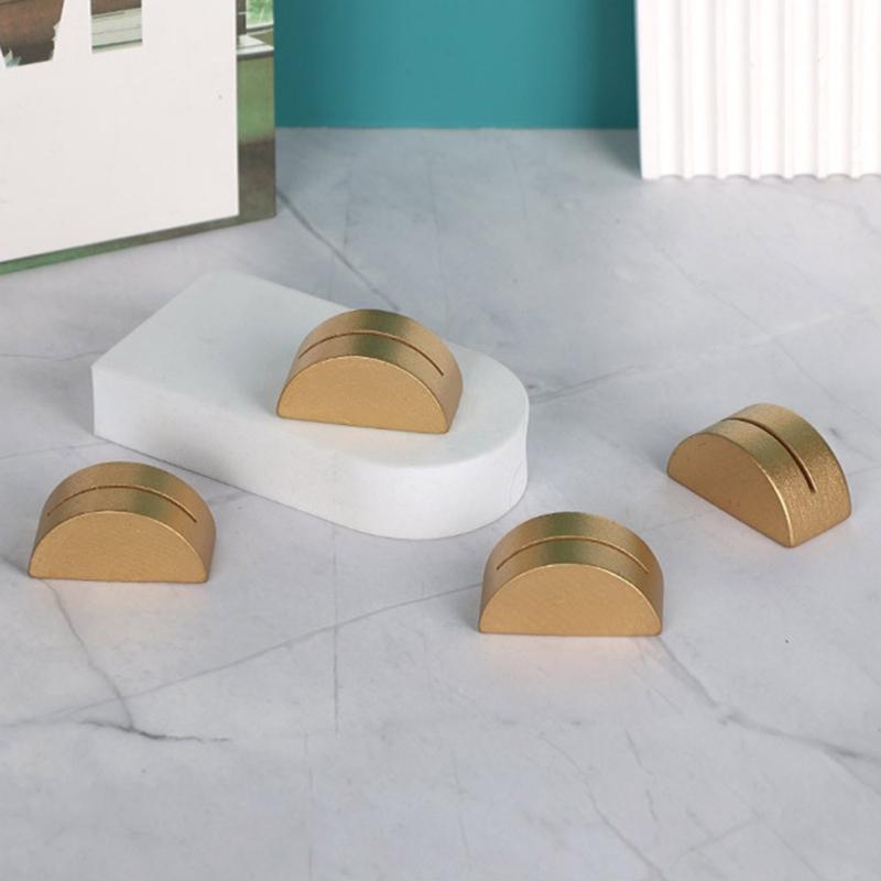 10 Peças Suporte Multifuncional para Cartão de Visita de Negócios Suporte de Número de Mesa de Madeira Suporte Semi Circular para Recados Notas Fotos para Casamento