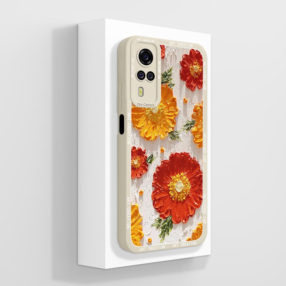 Per Vivo Y51 Y51A Y53S Y31 Y33 Custodia Squisita Cover Posteriore per Telefono Per Vivo Y 51(2020) Y 31 (2021) Cover Morbida in Silicone Liquido