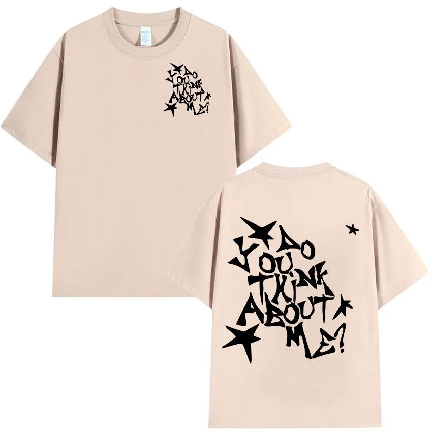 Rapper NSQK AOOU THNK ABOUT ME 2025 New Album Print Tee Shirt Men's Women Retro Fashion Short Sleeve T-shirts Hip Hop Streetwear