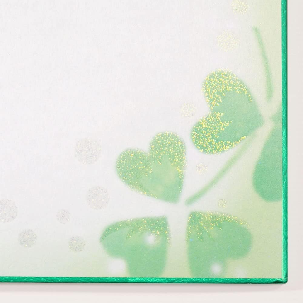 MIDORI Colored Paper with Glitter and Clover Set of 10 Pattern, (Item No. 33116006)
