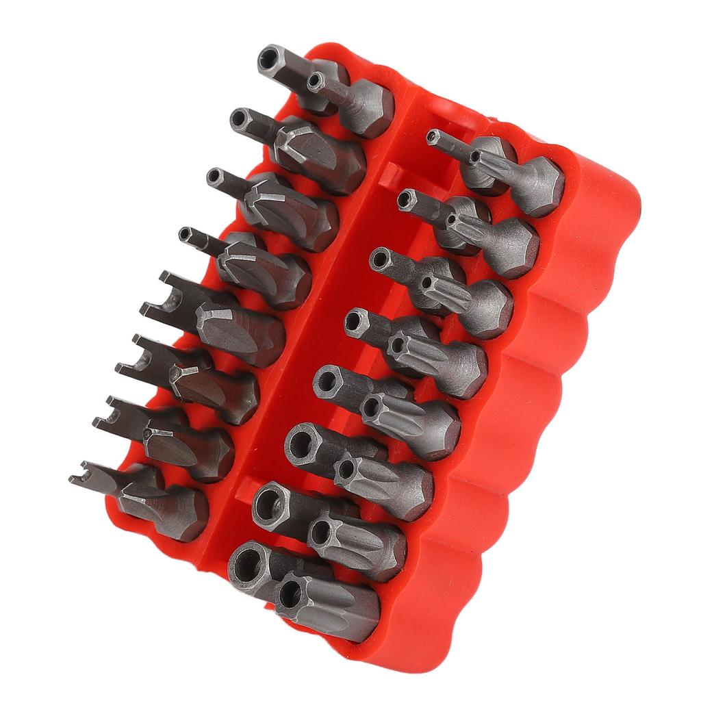 33Pcs Security Screw Hex Bit Set Chrome Vanadium Steel 14in Shaft for Vehicle Computer