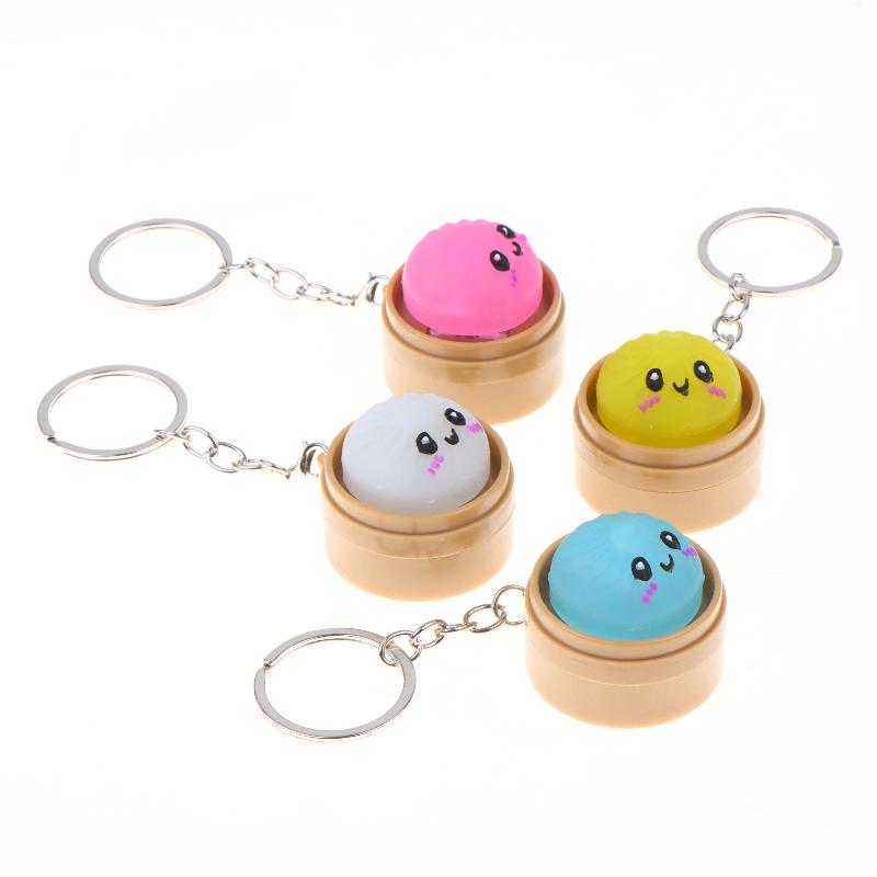 Portachiavi Spremibili Mini Panini al Vapore Carini Kawaii con Design Morbido Anti-Stress Perfetti per Decorazione Zaino Gadget per Feste Regali per Bambini