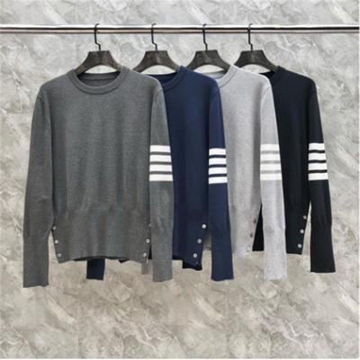 TB Herbst/Winter Unisex Drei-Knopf Rundhals Strickpullover