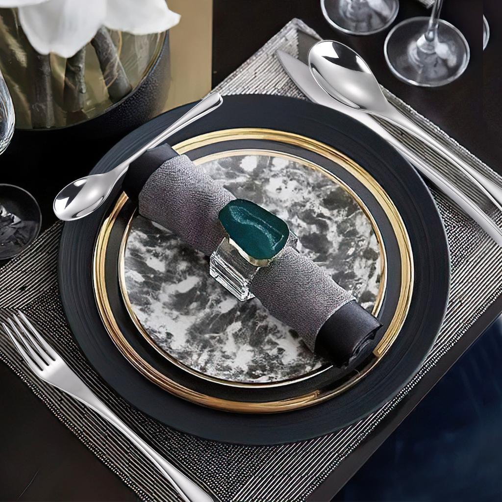 Kaya 304 Stainless Steel Tableware Set Steak Knife Creative Hotel Household Knife and Fork Spoon Black YSH-31-4PS