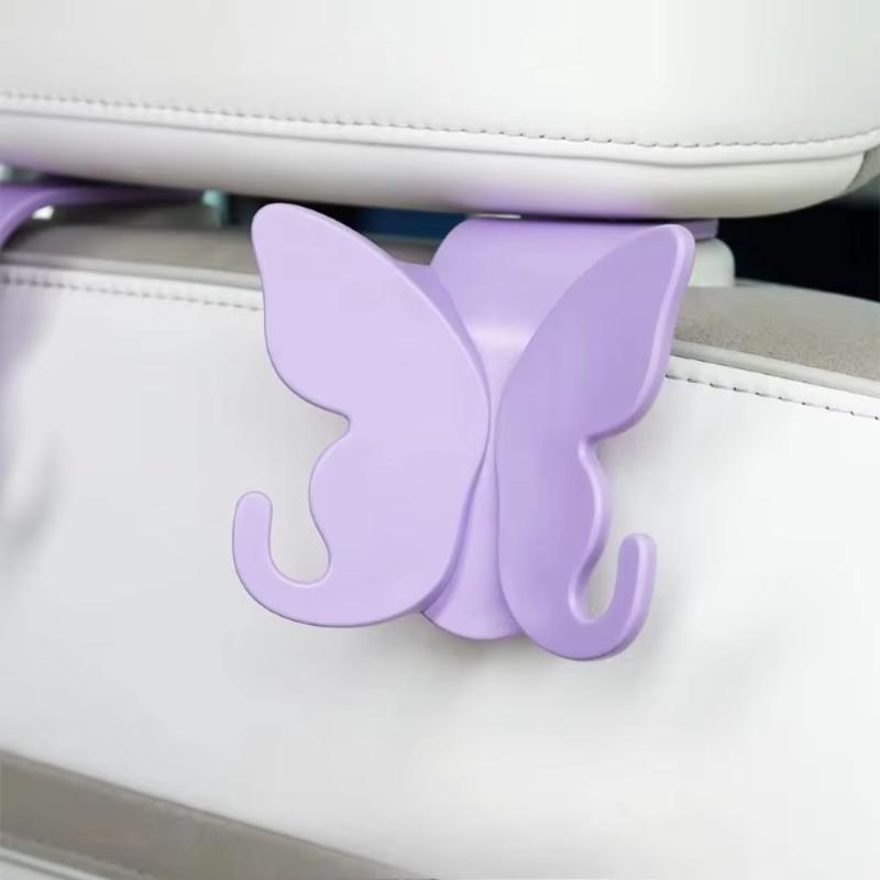 Butterfly Shaped Car Headrest Hooks Sturdy Build Easy Install For Hanging Bags Groceries Daily Trips