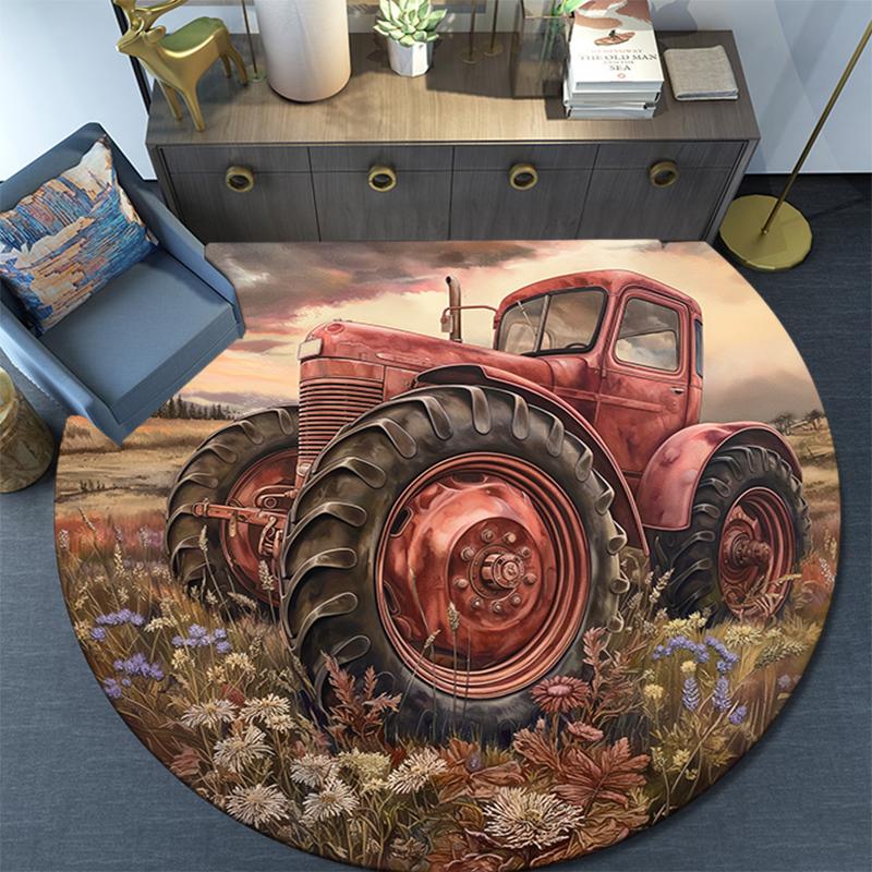 Cartoon Print Round Area Rug,Carpet Rug for Living Room Bedroom Sofa Playroom Decor,Non-slip Floor Mat
