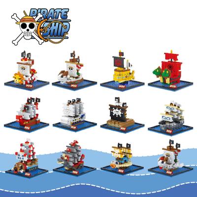 Pirate Ship Micro Building Blocks Anime Thousand Sunny Going Merry Polortang One Diamond Bricks Piece Figure Toys for Kid Gift