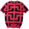 Men's Geometric Pattern Slim Fit Short-Sleeve Knitted T-Shirt