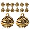 20pcs Hollow Jingle Bells Mini Bell Pendants For Jewelry Making Alloy Decorative Charms Small Hanging Ornaments For Craft Decor