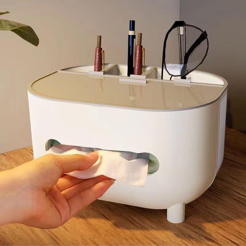Multifunctional Desktop Tissue Box Organizer