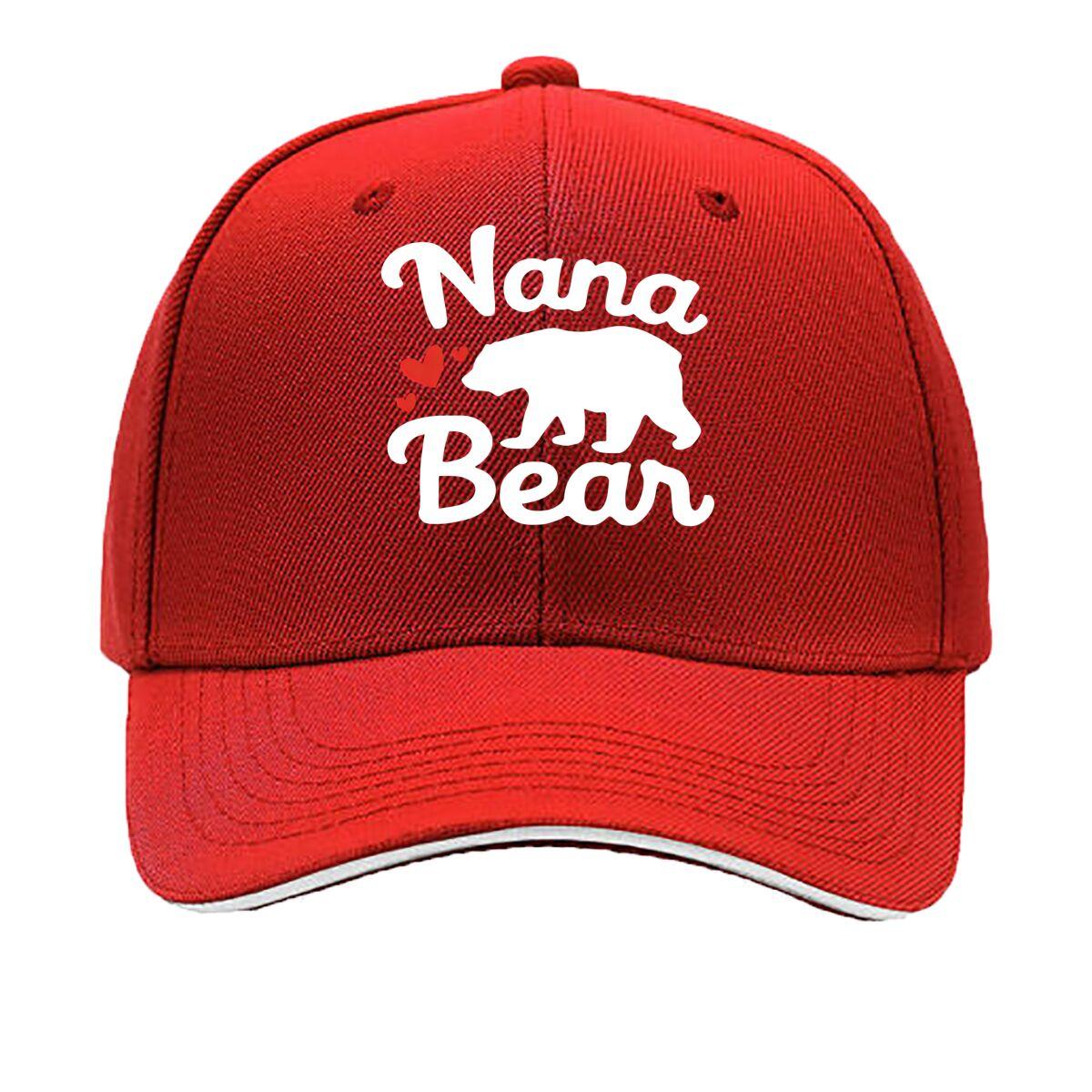 Nana Bear Vintage Adjustable Snapback Lightweight Animal Theme Print with Heart Bear Design for Sandwich Baseball Cap One Size