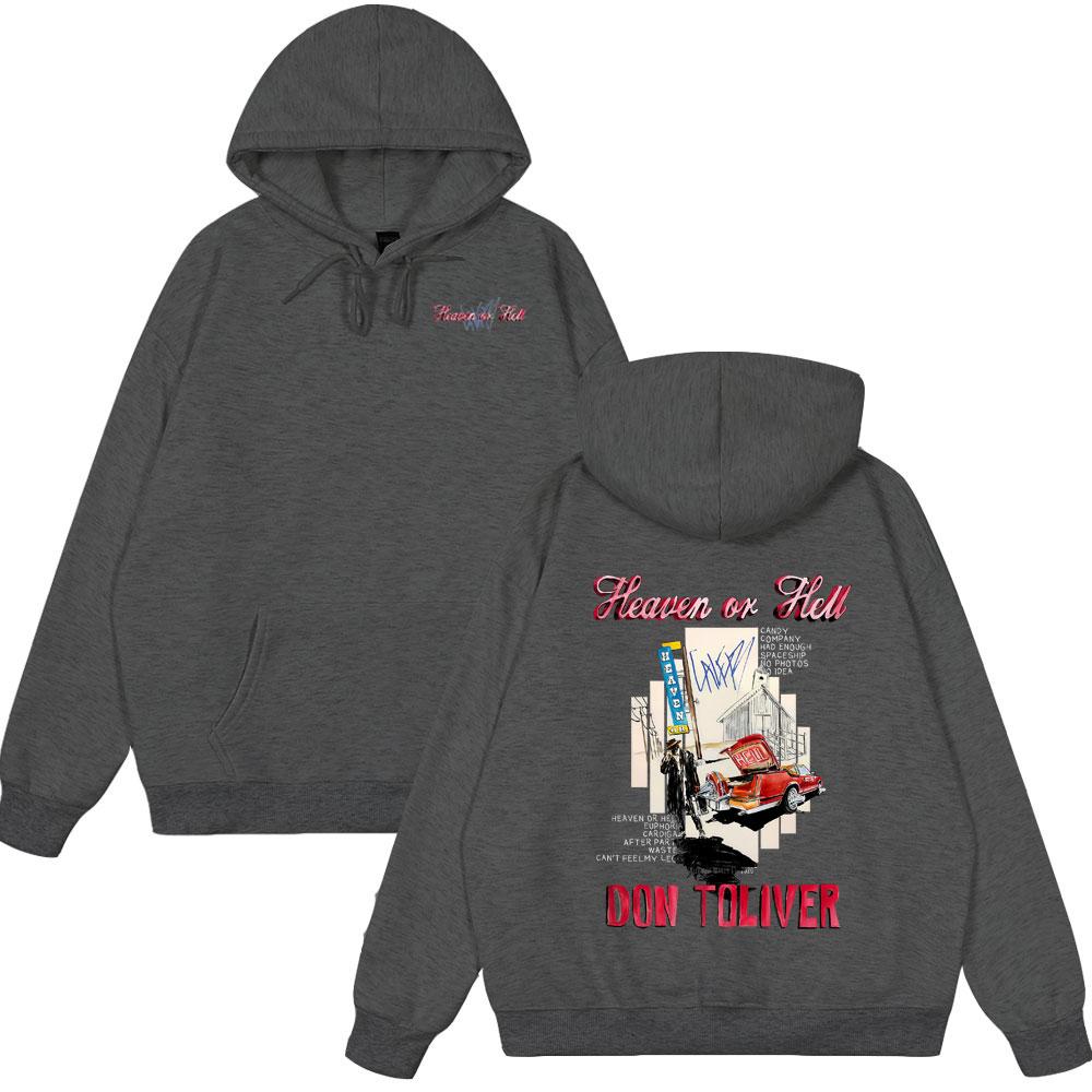 Raper Don Toliver Album Heaven or Hell 2025 Bluza z kapturem Męska Damska Moda Hip Hop Długi Rękaw Top Zimowy Styl Oversize Streetwear